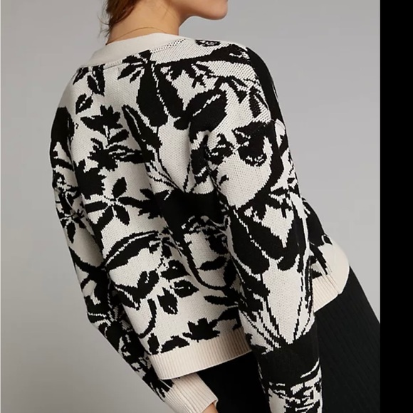 Anthropologie Maeve Panther V-Neck Cardigan, NWOT, L - Picture 3 of 7